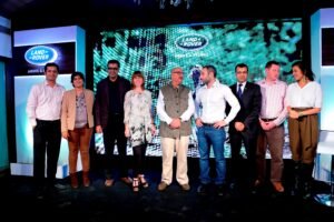 The JLR team joined Bob on stage before the launch