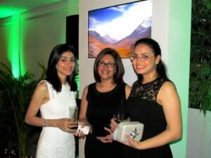 Designer of the book Zeenia Patel (left) with her mother Meheru and sister Parwana