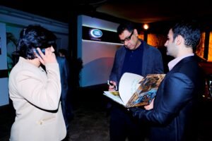 Rohit Suri, President JLR India, checking out the book before the actual launch