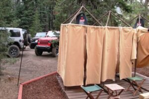 The camp even had a shower area