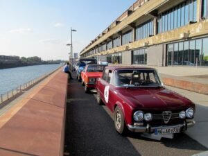 Lined up for the start next to a canal