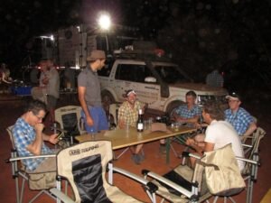 The camps had proper dining facilities with each vehicle carrying its own folding table and chairs