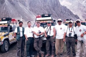 All vehicles carried extra tyres and fuel in red jerry cans