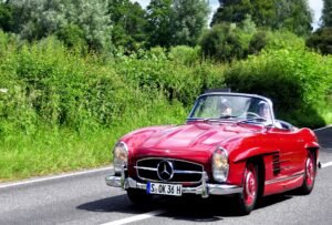 Bob was elated that he got to drive to Goodwood in this Mercedes-Benz SL 300 Roadster