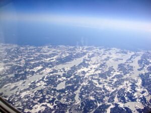 First view of the Polar region from the flight