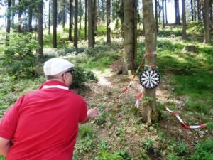 Bob hit the bulls-eye in the game of darts