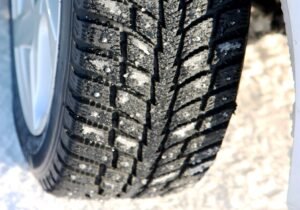 The snow tyres are fitted with studs for better grip